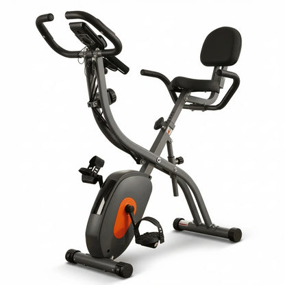 Bicicleta De Ejercicio Plegable 4 En 1 Magnética Estacionaria Recumbent Bike Resistencia De 10 Niveles Para Uso En El Hogar Con Bandas De Resistencia Para Brazos